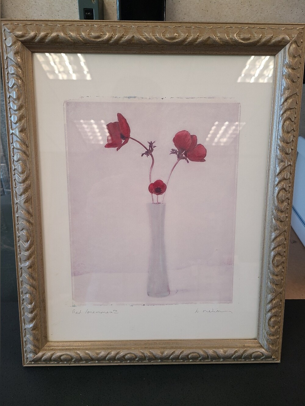 Red Anemones III Framed Print by Amy Melious
